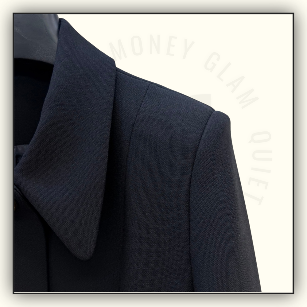 CREPE WOOL JACKET & MINI SKIRT WITH DOUBLE G BUTTON