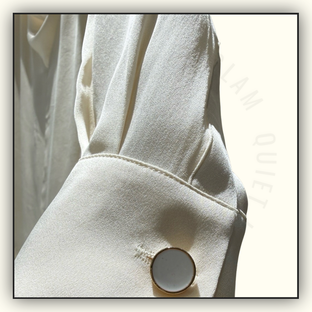 TIE NECK SILK SATIN BLOUSE
