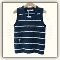 COTTON WOOL BLEND BOUCLE MARINIERE TANK