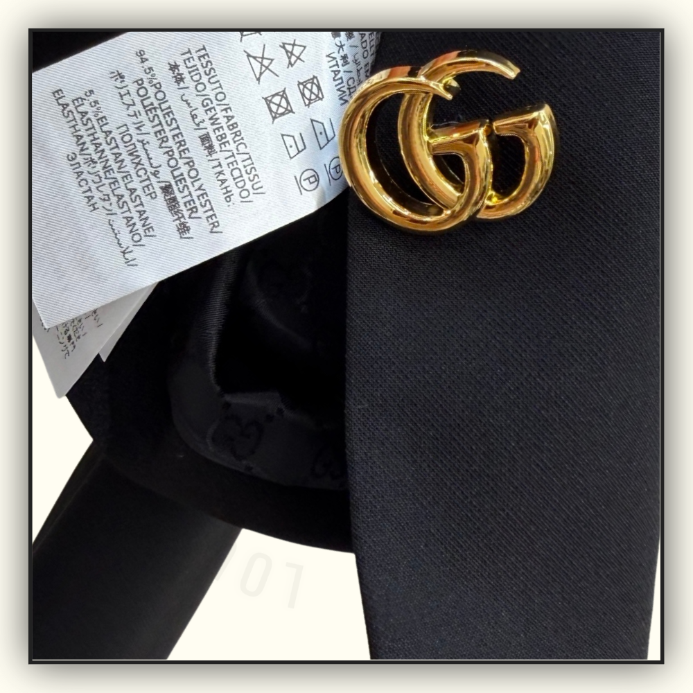 CREPE WOOL JACKET & MINI SKIRT WITH DOUBLE G BUTTON