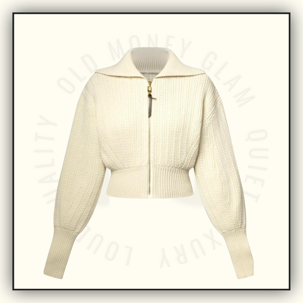 WOOL CROPPED RIB KNIT JACKET