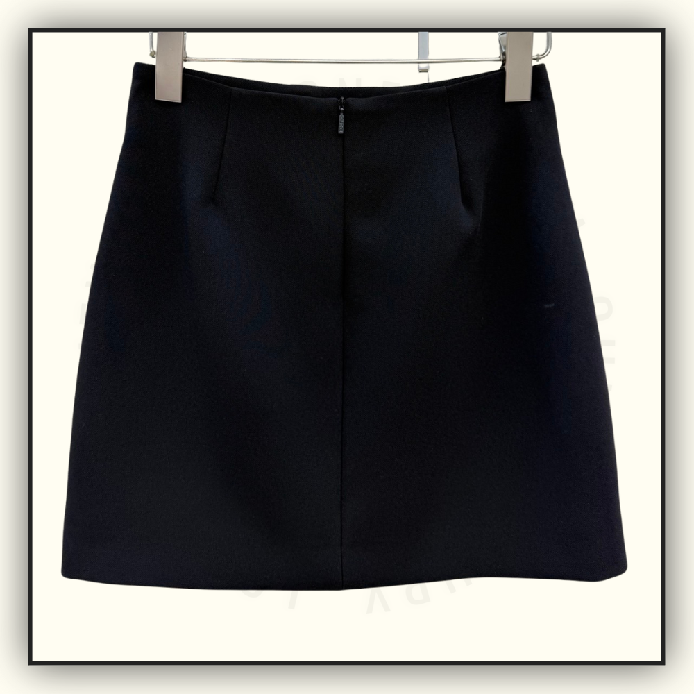 CREPE WOOL JACKET & MINI SKIRT WITH DOUBLE G BUTTON