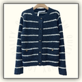 COTTON WOOL BLEND BOUCLE MARINIERE CARDIGAN