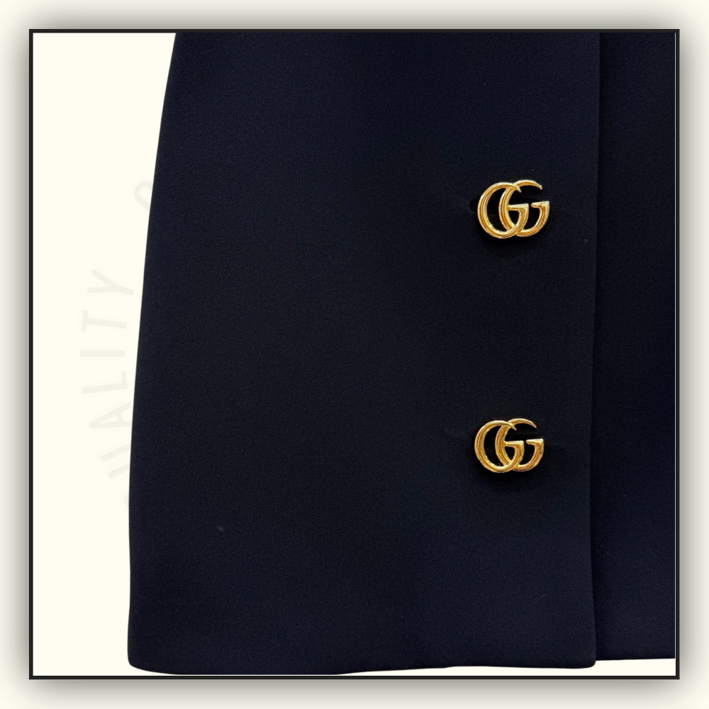 CREPE WOOL JACKET & MINI SKIRT WITH DOUBLE G BUTTON