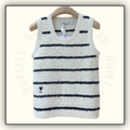COTTON WOOL BLEND BOUCLE MARINIERE TANK