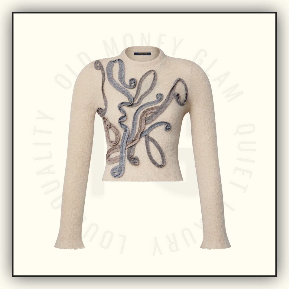 MOHAIR BLENDED GLITTER RIBBON PULLOVER