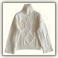 WOOL CABLE KNIT TURTLENECK