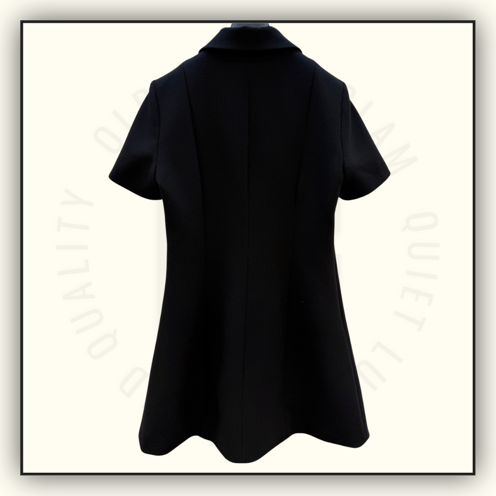 CREPE WOOL DRESS WITH DOUBLE G BUTTON