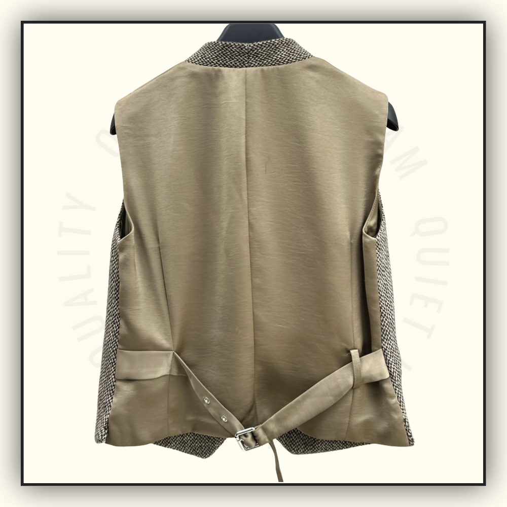 WOOL DOUBLE BREASTED COAT WITH MATCHING VEST
