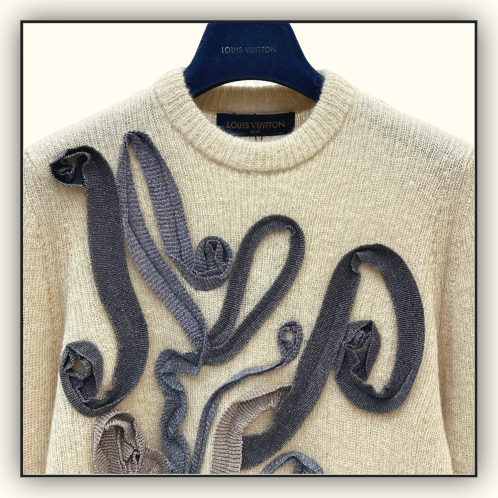 MOHAIR BLENDED GLITTER RIBBON PULLOVER