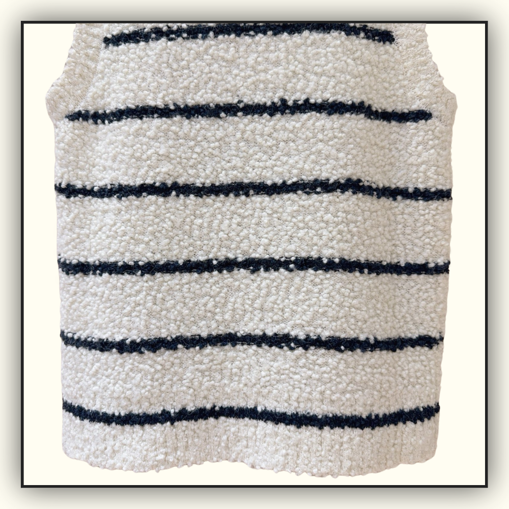 COTTON WOOL BLEND BOUCLE MARINIERE TANK