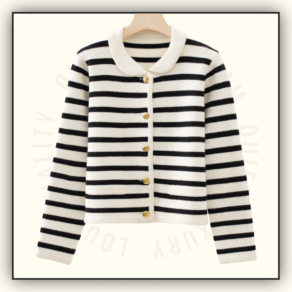 WOOL STRIPE CARDIGAN