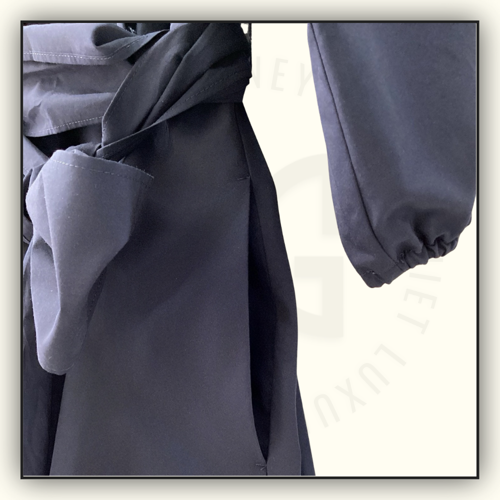 BELTED DRESS IN TWILL FABRIC