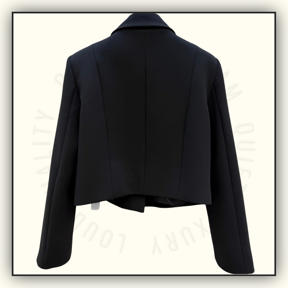 CREPE WOOL JACKET & MINI SKIRT WITH DOUBLE G BUTTON