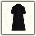 CREPE WOOL DRESS WITH DOUBLE G BUTTON