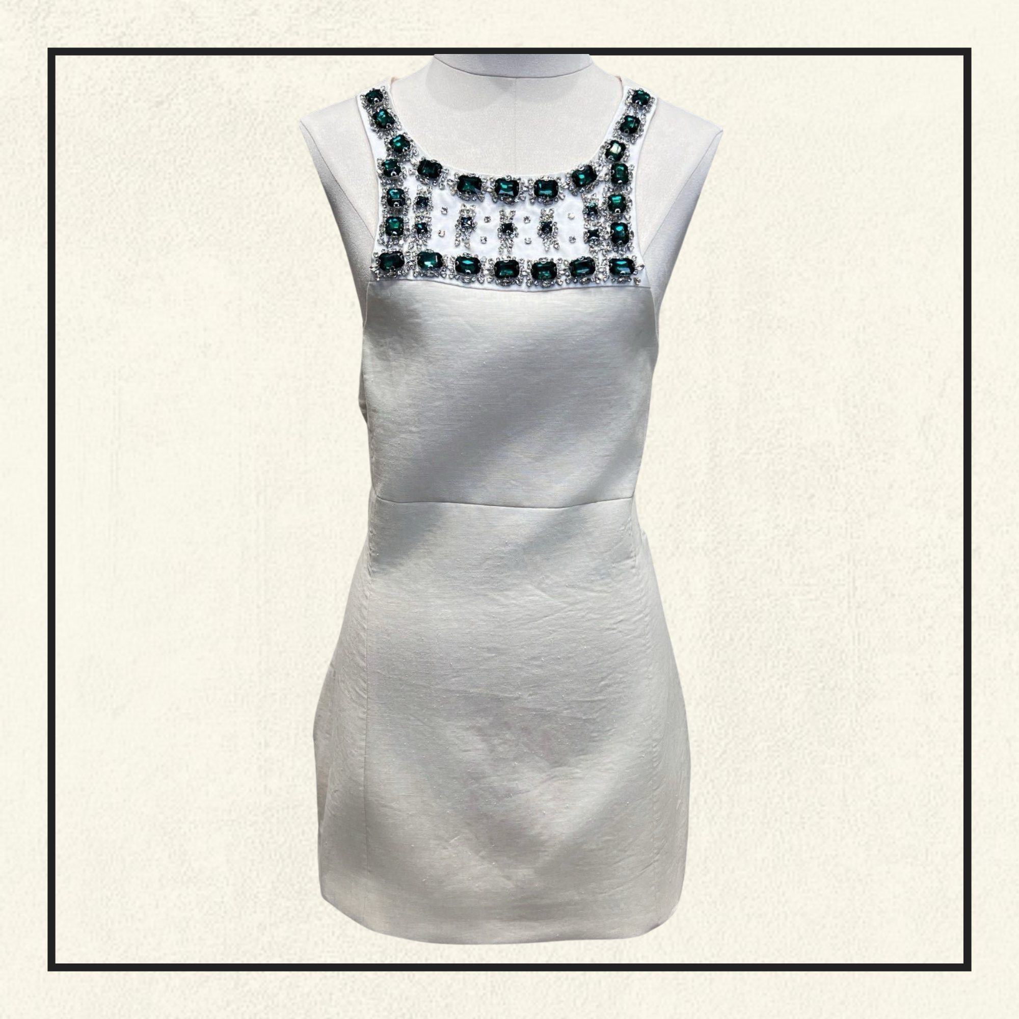 EMBELLISHED APRON MINI DRESS