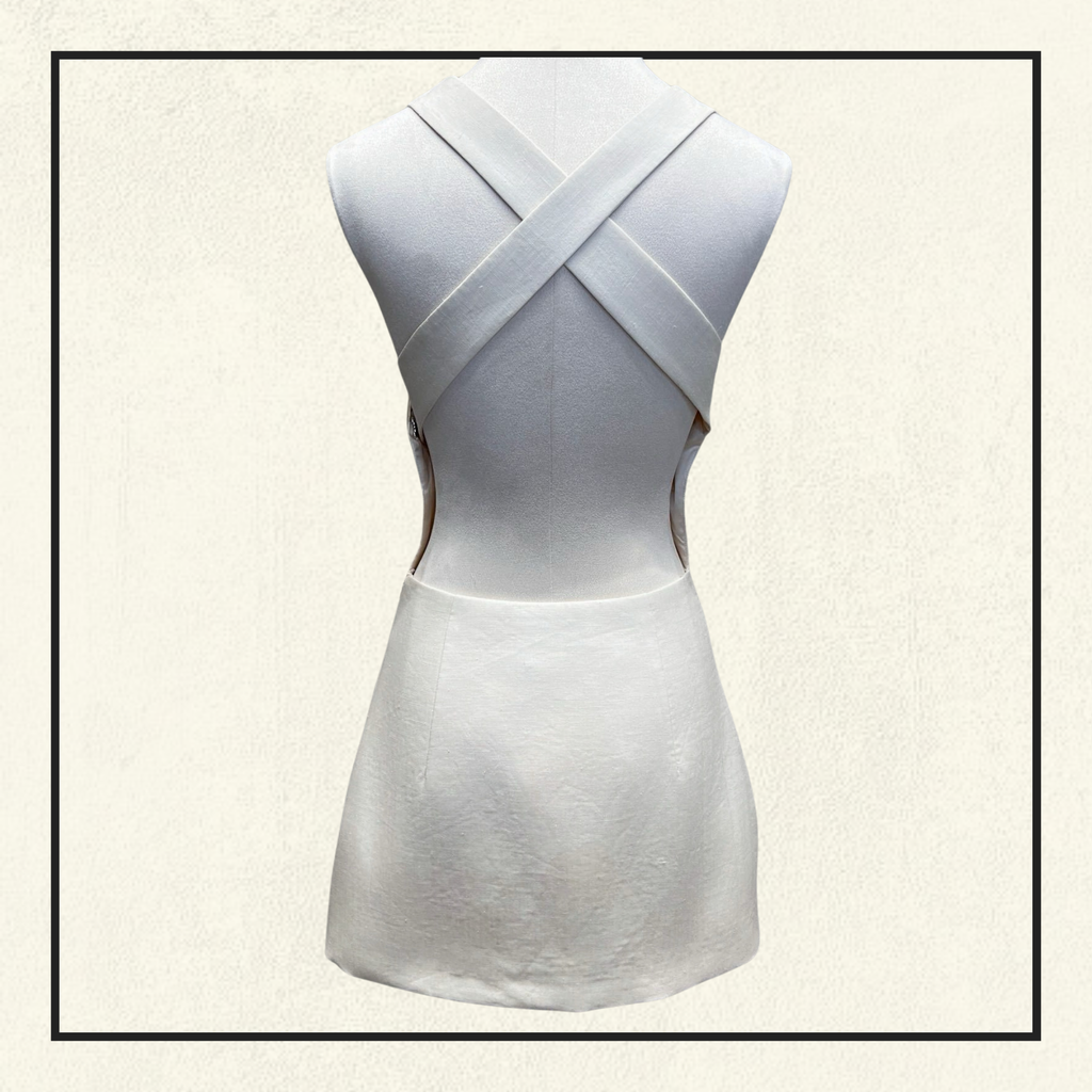EMBELLISHED APRON MINI DRESS