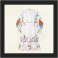 RUFFLED EMBROIDERED DRESS