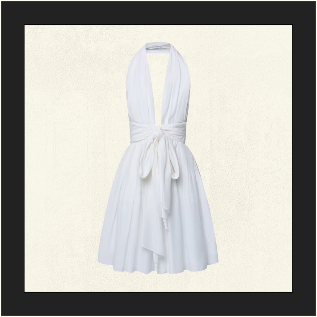 RIBBON HALTER MINI DRESS