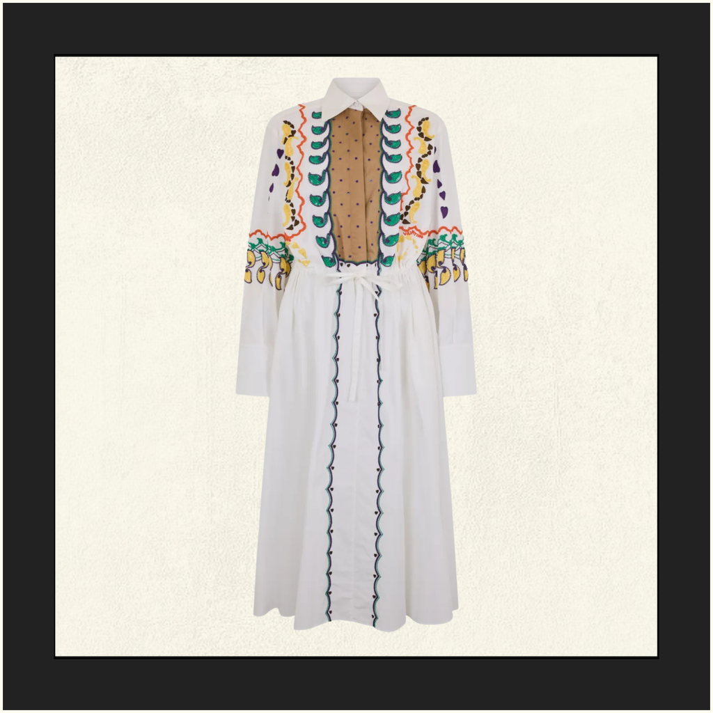 EMBROIDERED MIDI DRESS