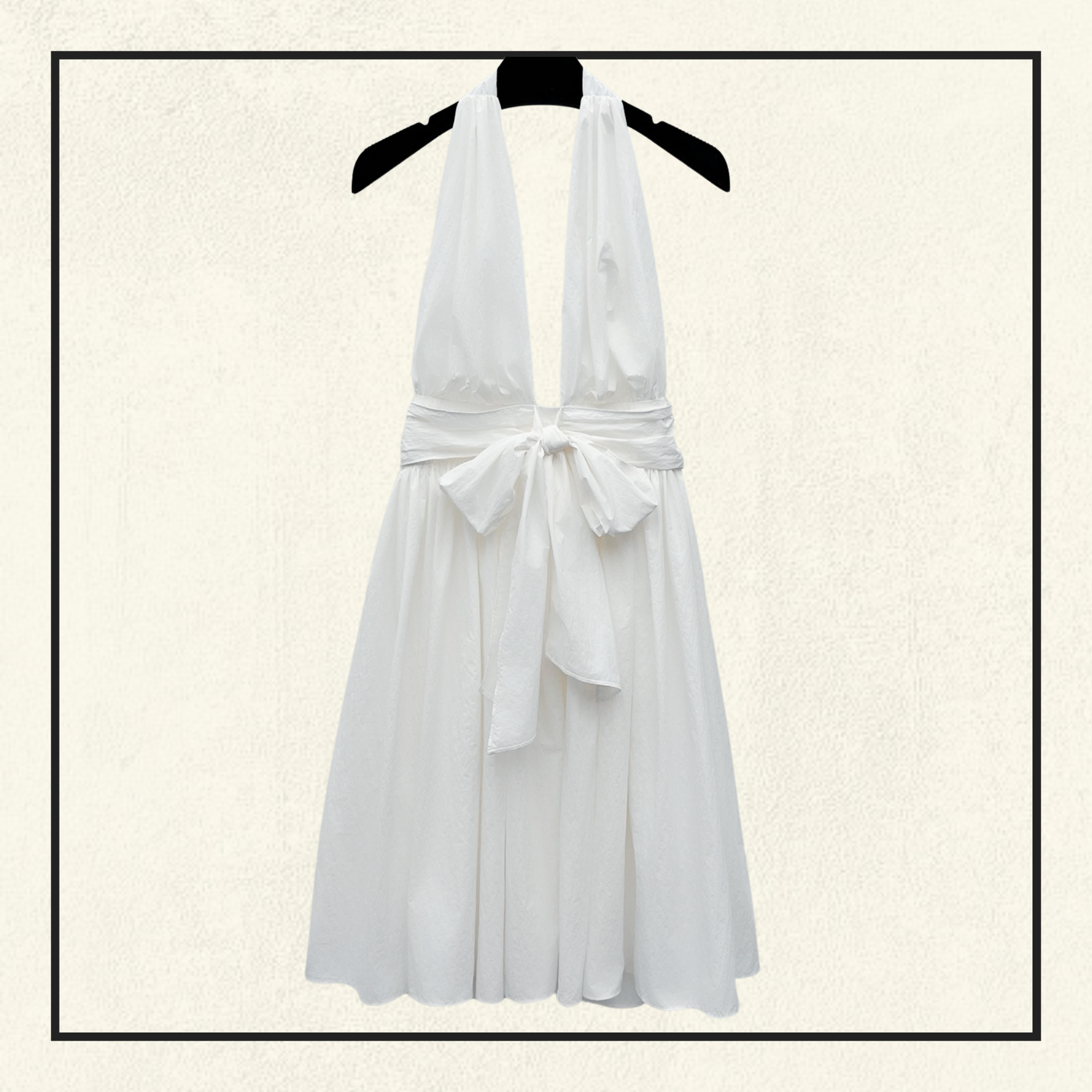 RIBBON HALTER MINI DRESS