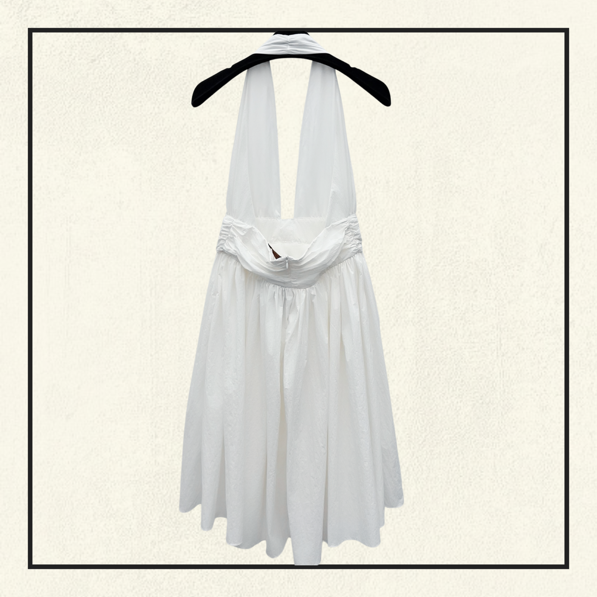RIBBON HALTER MINI DRESS