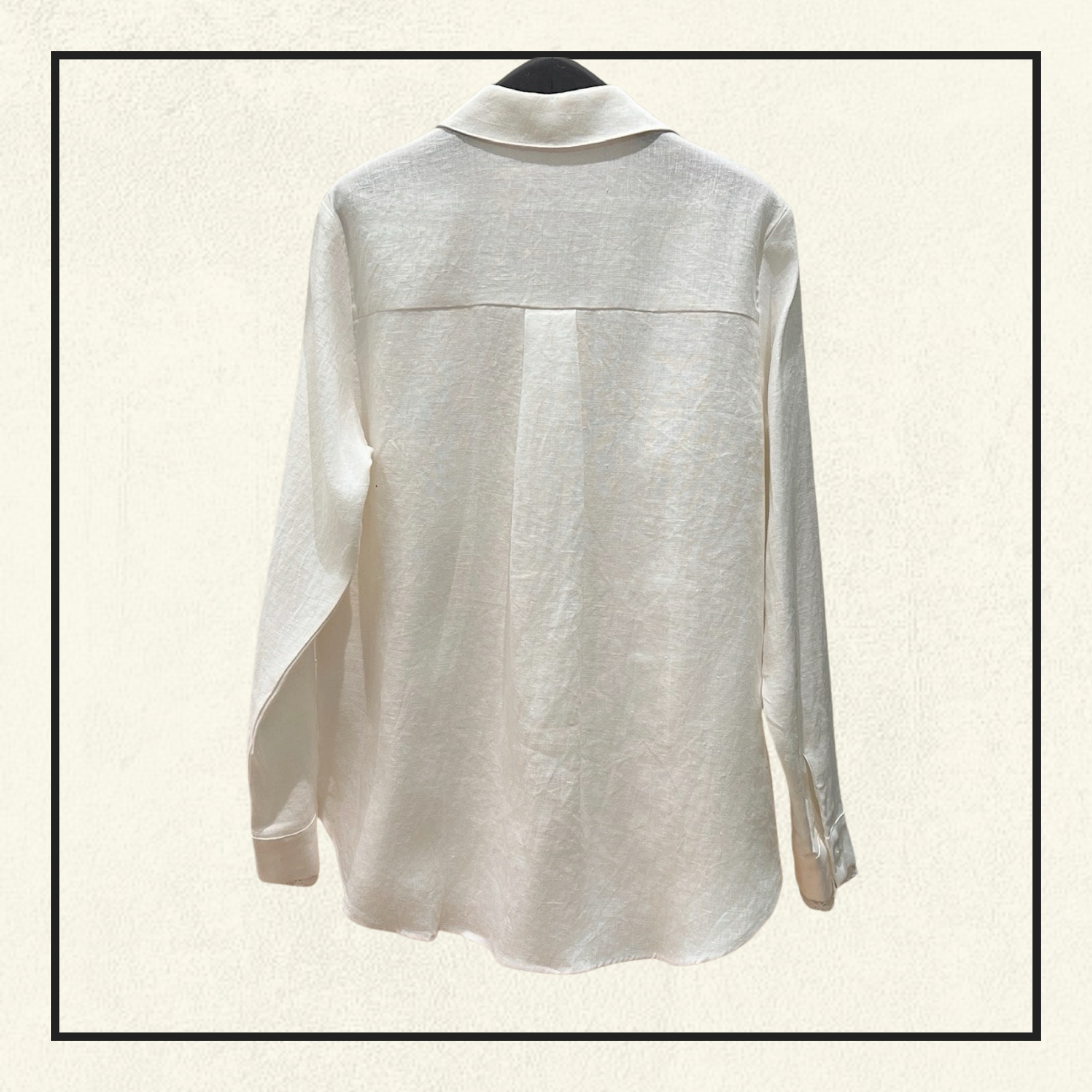 LACE TRIM LINEN SHIRT