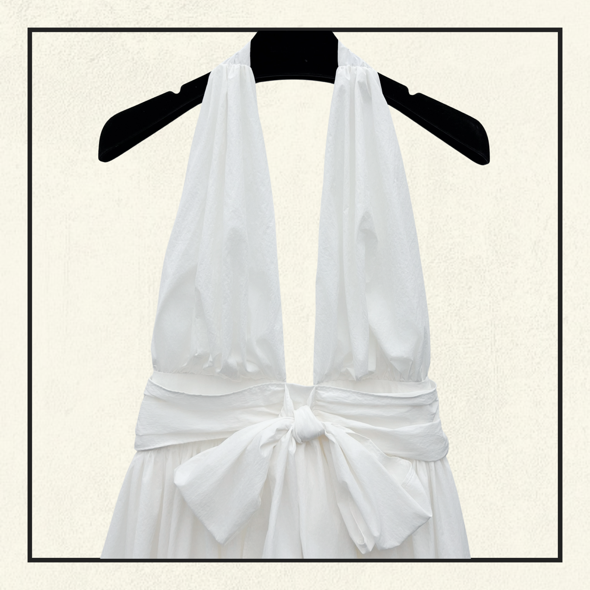 RIBBON HALTER MINI DRESS