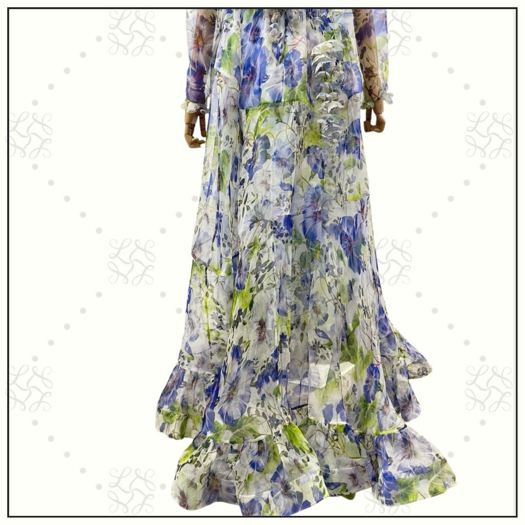 NATURA V NECK SILK GOWN