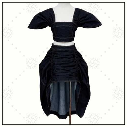 REBELLION DENIM BODICE & MIDI SKIRT