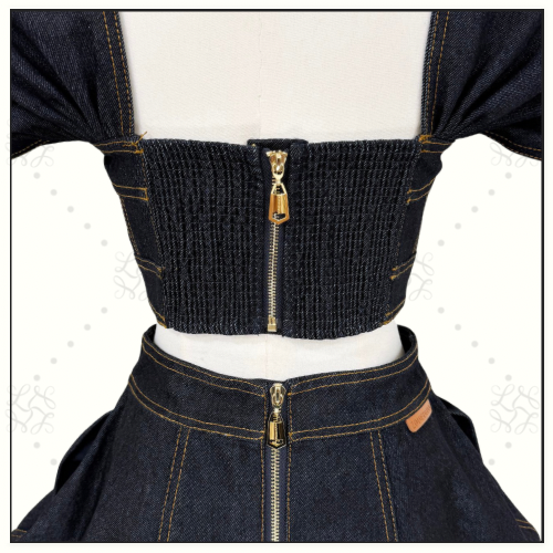 REBELLION DENIM BODICE & MIDI SKIRT