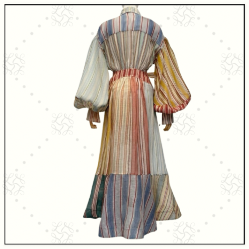 REBELLION STRIPED MIDI DRESS