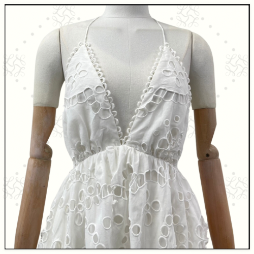 LEXI EMBROIDERED SCALLOP EDGE DRESS