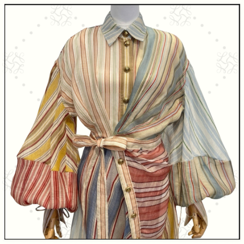 REBELLION STRIPED MIDI DRESS