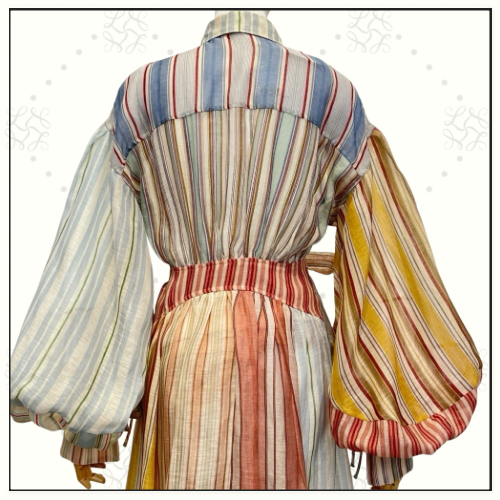 REBELLION STRIPED MIDI DRESS