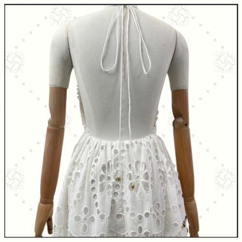 LEXI EMBROIDERED SCALLOP EDGE DRESS