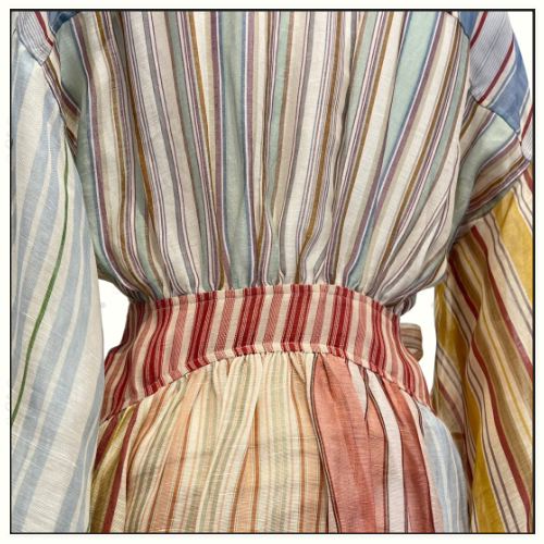 REBELLION STRIPED MIDI DRESS