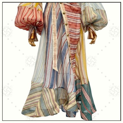 REBELLION STRIPED MIDI DRESS