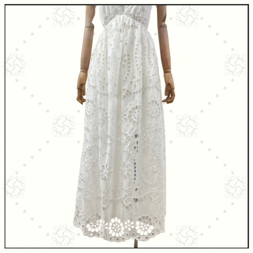 LEXI EMBROIDERED SCALLOP EDGE DRESS