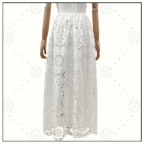 LEXI EMBROIDERED SCALLOP EDGE DRESS
