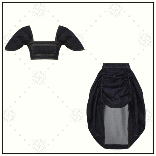 REBELLION DENIM BODICE & MIDI SKIRT