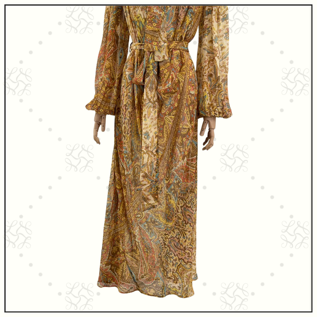 PAISLEY PRINT MIDI DRESS