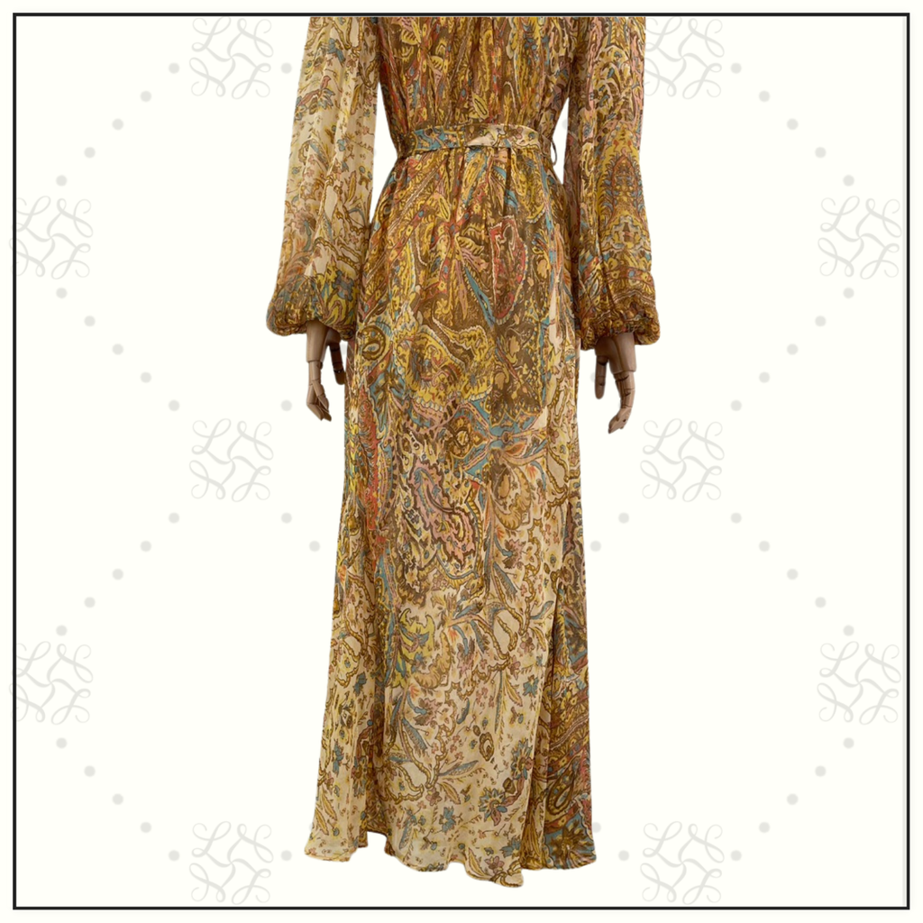 PAISLEY PRINT MIDI DRESS