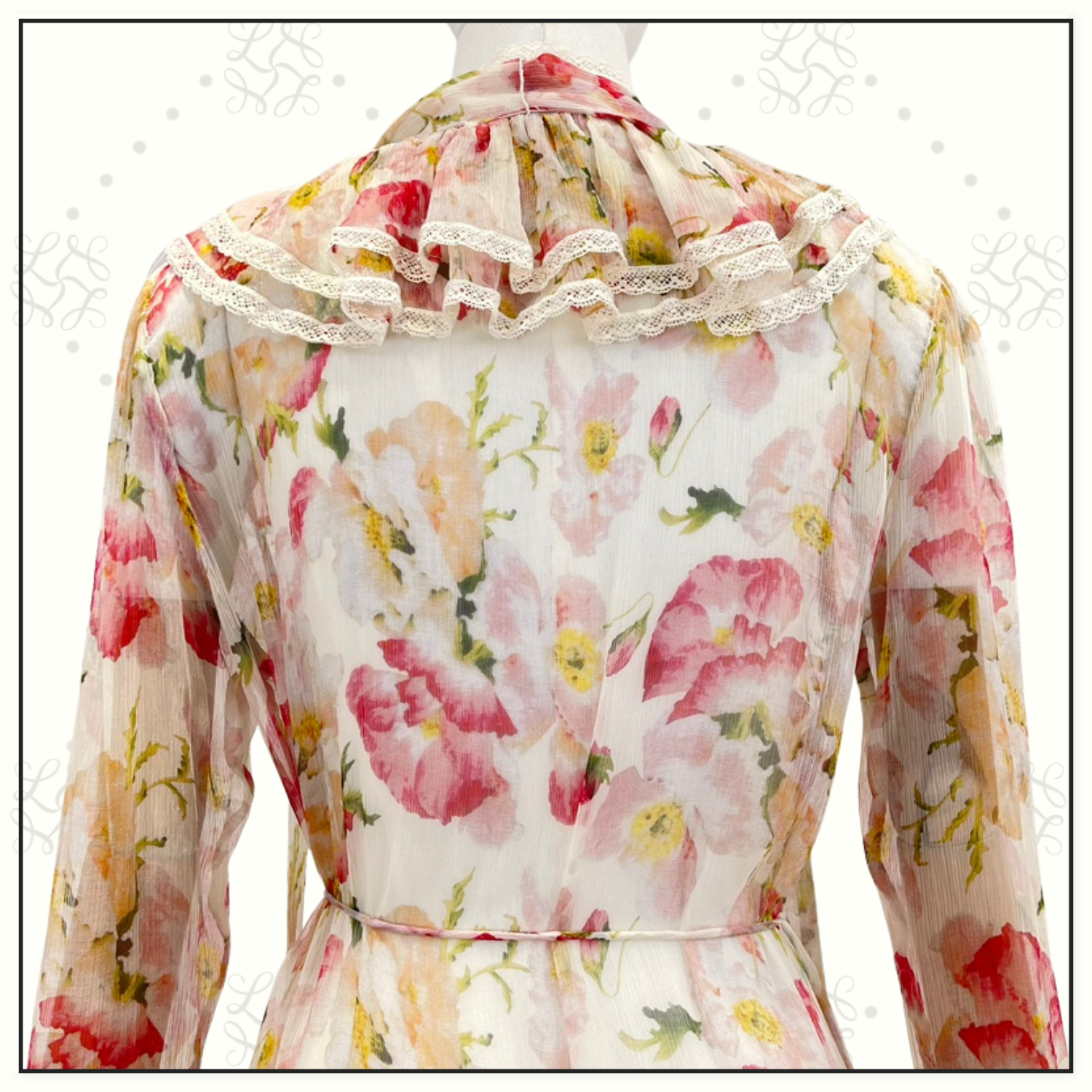 COASTER TIERED SILK CHIFFON MIDI DRESS