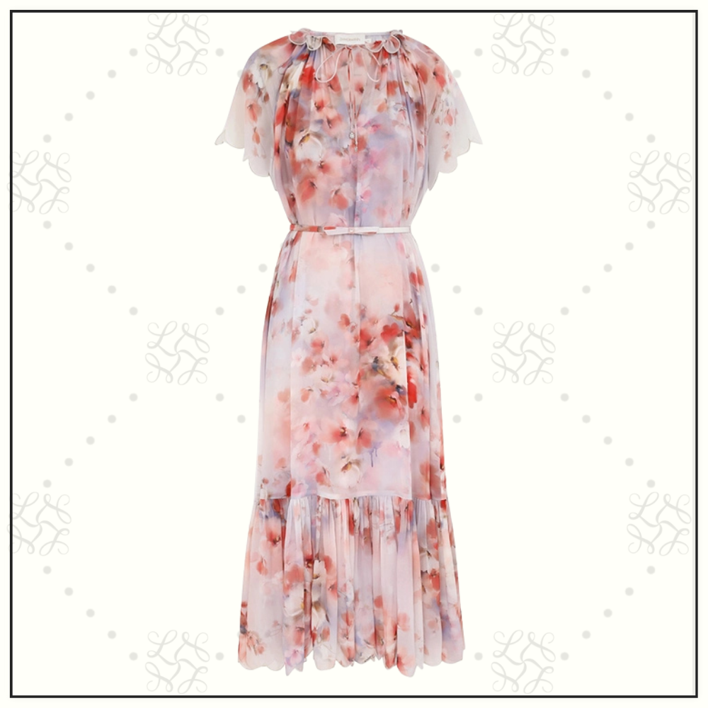 CRUSH FLUTTER MIDI DRESS