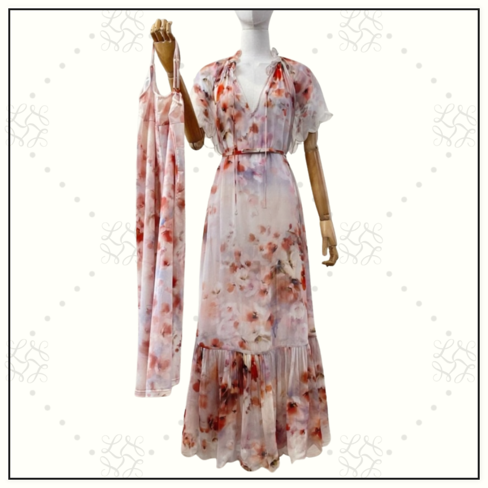 CRUSH FLUTTER MIDI DRESS