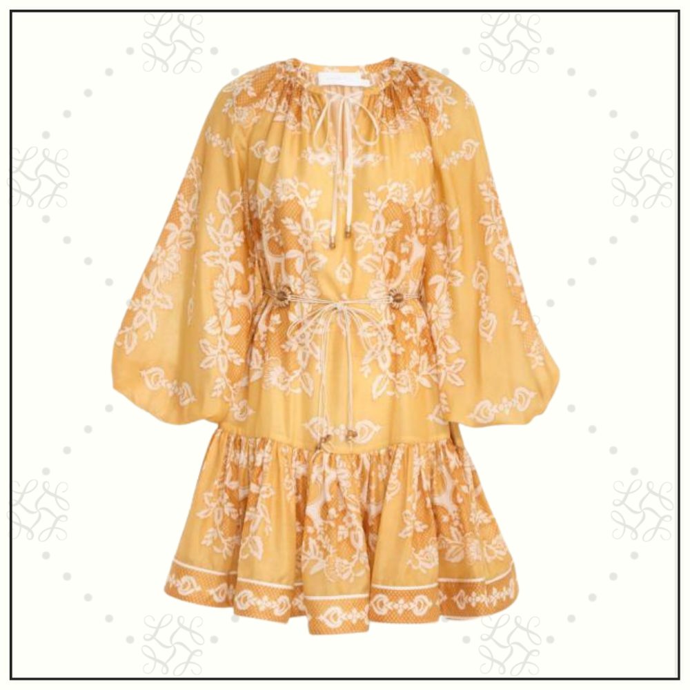 RAIE TIERED BILLOW SILK MINI DRESS