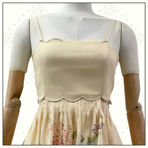 HALLIDAY SCALLOP NECK MIDI DRESS