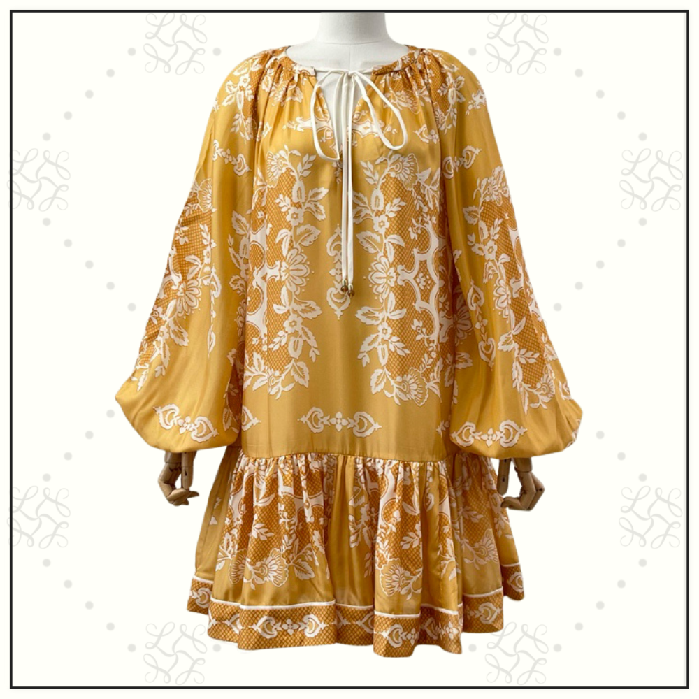 RAIE TIERED BILLOW SILK MINI DRESS