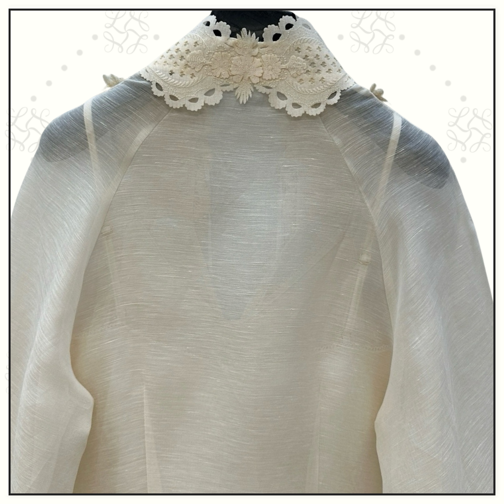 REBELLION LACE TRIMED SILK & LINEN BLOUSE